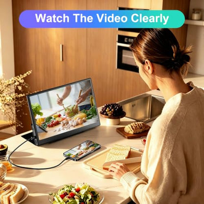 11.6 Inch Small Portable Monitor, HDMI Display Dual USB-C External Monitor for Laptop, Plug&Play Ultra Slim Travel Display PC Phone Xbox PS5 - size: 11.6inch
