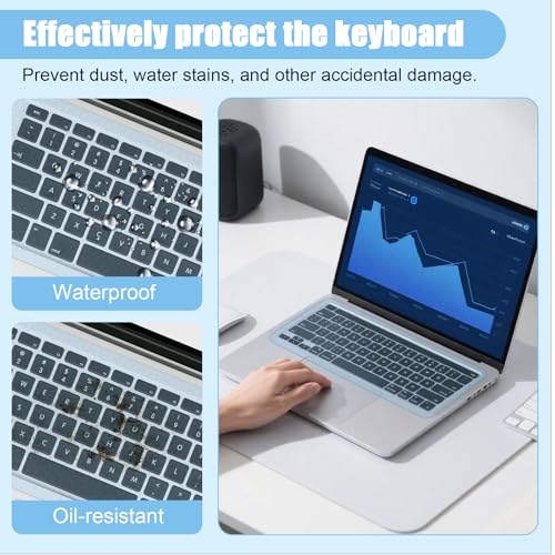 Premium Silicone Keyboard Protector Cover for 13-14 Inch Laptops and Desktops, Dustproof and Transparent, Soft and Flexible Keyboard Skin(4MIX)