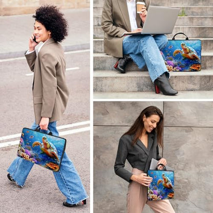 Laptop Bag,14 15 15.6 inch Laptop Case Sleeve,Computer Sleeve with Handle for Women Men,Carrying Case for MacBook,Dell,Lenovo,Notebook Computer,Sea Turtle Fish - color: Sea Turtle Fish