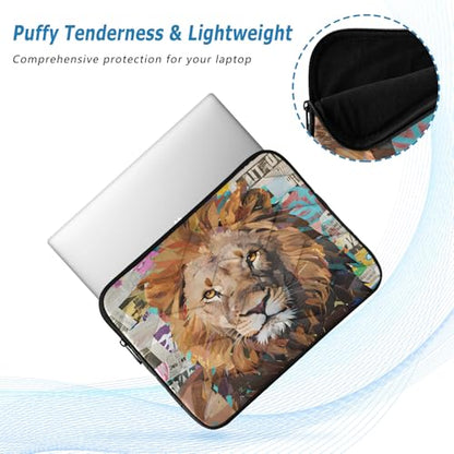 Lion Art 13” Quilted Laptop Sleeve Case Soft Notebook Protector Bag Computer Carrying Case - color: lion art, size: Medium