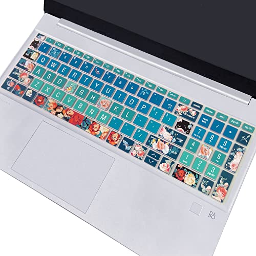 Silicone Keyboard Cover for 15.6 HP Laptop 15-fc 15-fd 15t-fd 15z-fc/HP Pavilion 15-eg 15t-eg 15-eh 15-er, 17z-ca 17-cn 17-cp 17z-cp Model Series,Red Rose - color: Red Rose