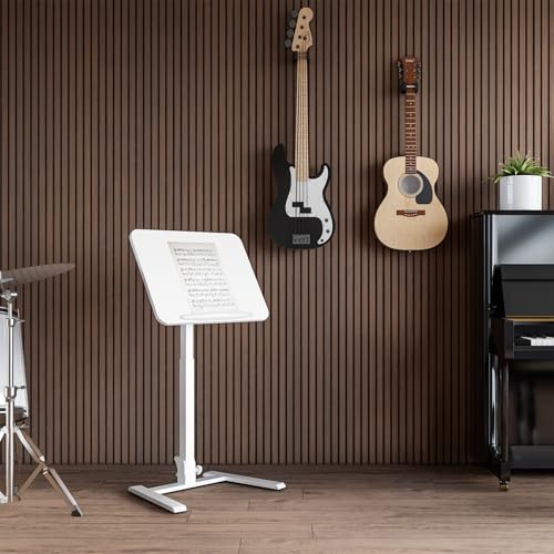 25" Mobile Folding Desk: Pneumatic Sit-Stand, No Assembly | 29-42" Height Adjustable Rolling Laptop Desk, Hidden Wheels, 0-90° Tilt Top. Ideal for Home Office, Craft & Study. - color: White