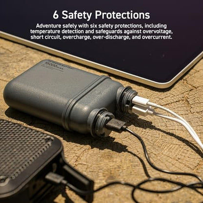 ELECOM NESTOUT Rugged Power Bank, 15000mAh Outdoor Charger, 32W USB C Fast Charging PD, Waterproof IP67, Heavy Duty Shockproof, Tactical Battery Pack for iPhone Tablet Hiking Camping Survival (Beige) - color: Beige