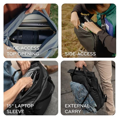 Peak Design Everyday Totepack 20L, Eclipse, Weatherproof Shell, Top and Side Access, FlexFold Dividers, Laptop Sleeve, Internal Pockets, Backpack or Hand Carry, Versatile Tote Bag for Women and Men - color: Eclipse