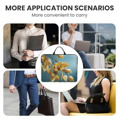 14 inch Laptop Sleeve with Handle Shockproof Laptop Bag Waterproof Computer Cover Bag Birch Leaves Briefcase