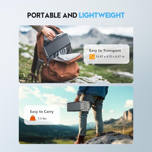 300W Portable Power Station, 299.7Wh Portable Laptop Charger with AC Outlet, Dual Way 65W PD/USB-C Port, Battery Pack Power Supply, Solar Generator for Outdoor Camping Home - size: Medium