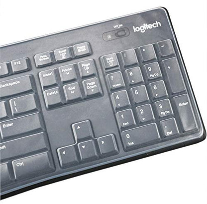 Ultra Thin Desktop Silicone Clear Keyboard Cover Skin Protector Compatible for Logitech MK370 MK270 Wireless Keyboard & Logitech K200 K260 K270 MK200 MK260 Keyboard (NOT for Other Desktop Keyboards) - color: Transparent