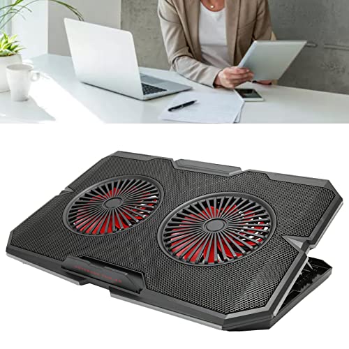 RGB Laptop Cooling Pad with Dual Silent Fans, 2 USB Ports, 7 - Adjustable Height for 14-17 Inch Gaming Laptops