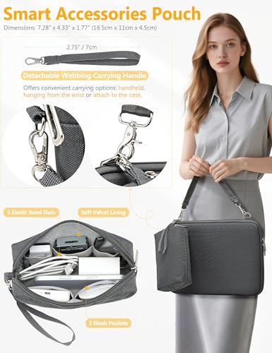 HYZUO 13.3-14 Inch Hard Shell Case Laptop Sleeve Bag, Space Gray | for MacBook Pro 14 M5-M1 Pro/Max A3426 A3427 2026-2021, MacBook Air/Pro 13 M5-M1 A3449, MacBook Neo 13,Surface Laptop 13-13.8 - color: Space Gray, size: 13.3-14 Inch