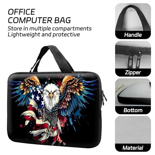 14 15 15.4 15.6 inch Laptop Handle Bag Computer Bag, Pouch Holder Notebook Sleeve Cover Soft Case Compatible for Dell,Lenovo,Toshiba HP, Asus Notebook-Handsome Eagle - color: Handsome Eagle