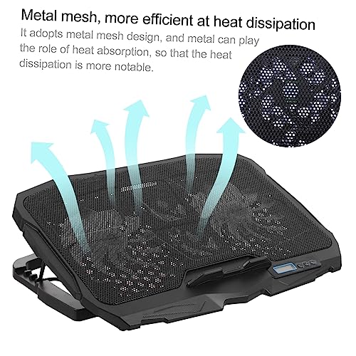 DOITOOL Adjustable Laptop Cooler High-Speed Silent Fan RGB Lighting Design Ventilated Support Stand for Gaming and Work Use Compatible Laptops