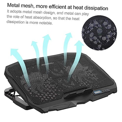 DOITOOL Adjustable Laptop Cooler High-Speed Silent Fan RGB Lighting Design Ventilated Support Stand for Gaming and Work Use Compatible Laptops