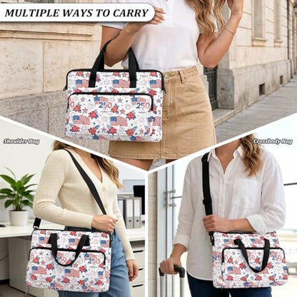 Laptop Sleeve, Laptop Cover with Adjustable Strap Computer Bag Tablet Notebook Sleeves Handbag Messenger Briefcase - color: Usa 250th Birthday Design