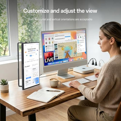 InnoView 16" Portable Monitor 144Hz USB-C, 120Hz HDMI, Portable Gaming Monitor with Sleeve, Lightweight External Travel Monitor for Laptop, MacBook Surface PC Xbox PS4/5 (Not Includes Adapter) - size: 16 Inch