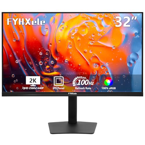 FYHXele 32 Inch Large Touchscreen Monitor QHD 1440P 100Hz,USB-C, HDMI, Displayport,Height/Swivel/Tilt/Rotating Adjustable Stand, IPS Multi-Touch PC Monitor for mall, Office, Gaming - color: Black-32"