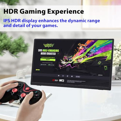 GeeekPi 18.5 inch Portable Monitor 1920x1080 IPS Touchscreen 120HZ 1080P Touch Display with HDMI USB-C, Built-in Speakers, Kickstand VESA for Xbox PS4/5 Laptop Mac PC