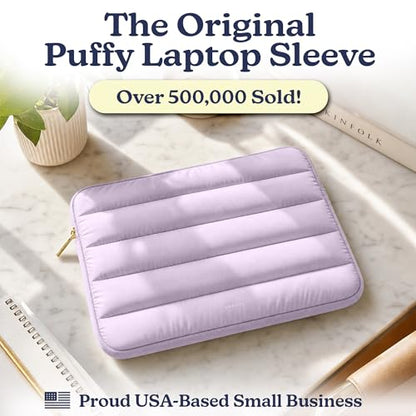 Vandel The Original Puffy Laptop Sleeve Case, 13-14 inch Laptop Sleeve Bag | Compatible with MacBook Air/Pro 13/Pro 14/iPad Pro 12.9, HP Dell ASUS Computer Case Bag Cover, Stylish Aesthetic Design - color: g. Lilac, size: 13-14 Inch
