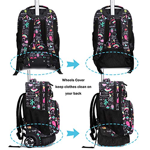 Tilami Rolling Backpack 19 inch with Lunch Bag Wheeled Laptop Backpack, Ins - color: Ins