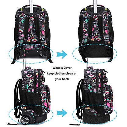 Tilami Rolling Backpack 19 inch with Lunch Bag Wheeled Laptop Backpack, Ins - color: Ins