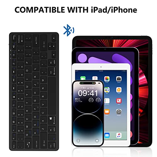TaIYanG Bluetooth Keyboard for iPad Wireless Keyboard Compatible with iPad A16 11th 10th Generation, 10.2(9th/8th/7th Gen), Air/Pro/Mini and All Bluetooth Devices (Black) - color: Black
