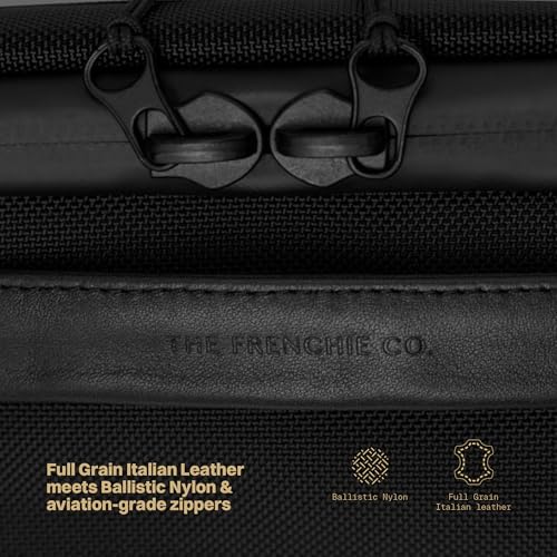 The Frenchie Co. 2-in-1 Speed Briefcase, Laptop Briefcases with Collapsible Workstation Stand, Backpack & Briefcase Carry Options, Made of Ballistic Nylon - color: Black