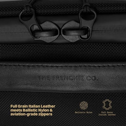 The Frenchie Co. 2-in-1 Speed Briefcase, Laptop Briefcases with Collapsible Workstation Stand, Backpack & Briefcase Carry Options, Made of Ballistic Nylon - color: Black