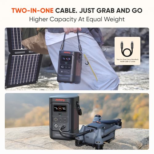 Jackery Explorer 240D Power Bank with 100W Solar Panel, 256Wh LiFePO4 Battery Portable Power Station, Charging Cable Included with 100W Soalr Panel - style: E240D+100W