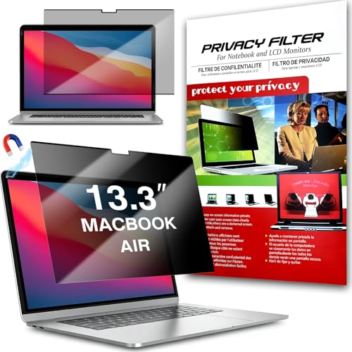 Magnetic Privacy Screen for Macbook Air 13 Inch (2018-2021, M1) / Macbook Pro 13 in (2016-2022, M1, M2), Removable Laptop Privacy Filter Shield - size: 1 Pack for Macbook Air/Pro 13