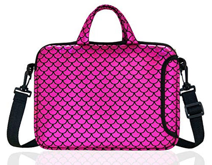 15.6-Inch Laptop Shoulder Carrying Bag Case Sleeve For 14" 15" 15.6 inch Macbook/Notebook/Ultrabook/Chromebook, Mermaid Scale - color: Purple