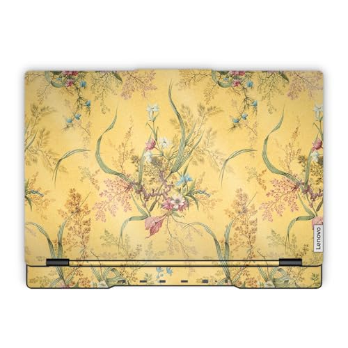 Glossy Glitter Laptop Skin Compatible with Lenovo Legion 5 Gaming Laptop (15IRX9) 2024 - Yellow Marble End - Premium 3M Vinyl Protective Wrap Decal Cover - Easy to Apply | Crafted in the USA - color: Yellow Marble End, size: Legion 5 Gaming (15IRX9) 2024