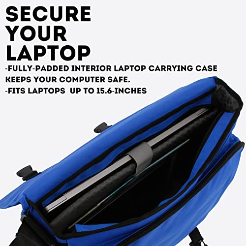J World New York Thomas Laptop Messenger Bag for Women & Men. Kids Computer Bookbag - color: Cobalt Blue