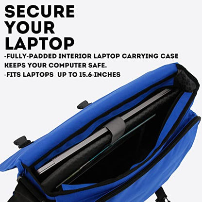 J World New York Thomas Laptop Messenger Bag for Women & Men. Kids Computer Bookbag - color: Cobalt Blue