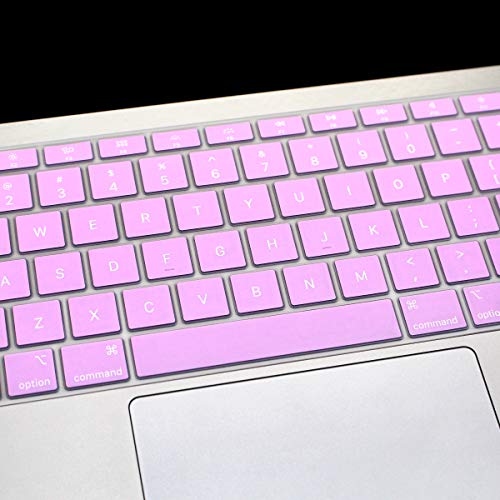 Se7enline for MacBook Air 13 Inch Keyboard Cover M1 2018-2024 A2337/A2179 | Silicone Waterproof Dustproof Durable Washable Laptop Accessories Protective Skin 2019/2020/2021/2022/2023,Light Purple - color: Lavender/Light Purple