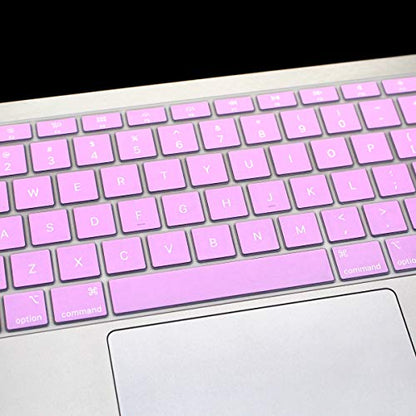 Se7enline for MacBook Air 13 Inch Keyboard Cover M1 2018-2024 A2337/A2179 | Silicone Waterproof Dustproof Durable Washable Laptop Accessories Protective Skin 2019/2020/2021/2022/2023,Light Purple - color: Lavender/Light Purple