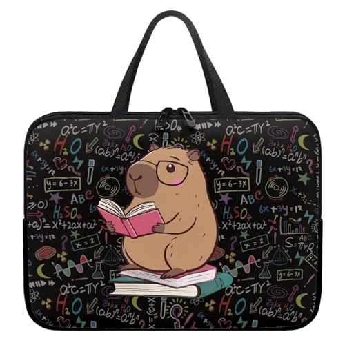 Capybara Formula 10 Inch Laptop Sleeve Protective Laptop Case Tote Bag with Zipper for Women Men Handbag Tablet Carrying Case Shoulder Bag for Business Travel Back to School Supplies - color: Capybara Formula, size: 10 Inch