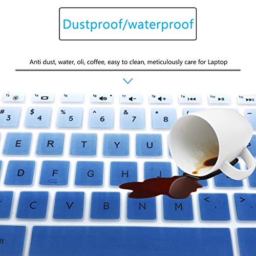 Keyboard Cover for HP Laptop 14-dk 14-dq/cd 14-dk0002dx 14-dk1003dx 14-dk0736ms 14-dk1022wm 14-dk0028wm 14-dk1025wm 14-dk1035wm dk1032wm 14-dk0053od 14-dk1013dx 14-dk0095nr dk1097nr dk1031dx dk0032dx - color: Gradual Blue