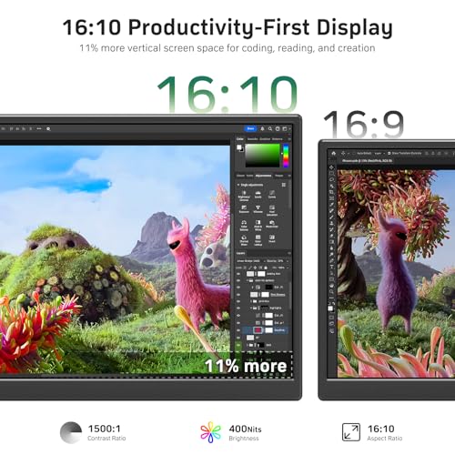 KQC 14 Inch Portable Monitor FHD 1200P, Ultra-Slim USB-C HDMI Plug & Play External Display, 100% sRGB Dual Speakers, Travel Laptop Monitor with Stand for PC Phone Xbox PS4/5 - size: 14 Inch 1200P