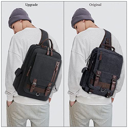 mygreen Canvas Cross Body Messenger Bag Shoulder Sling Backpack Travel Rucksack - color: Dark Blue-xl, size: X-Large