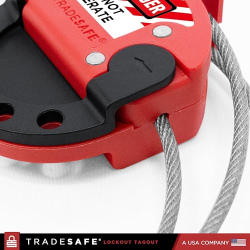 TRADESAFE Lockout Tagout Adjustable Cable Lock - 6 ft Steel Cable Lock | Uv-resistant Pvc-coated Steel Cable, Non-conductive Nylon Body, Secures With Up To 5 Loto Padlocks - style: 6 ft
