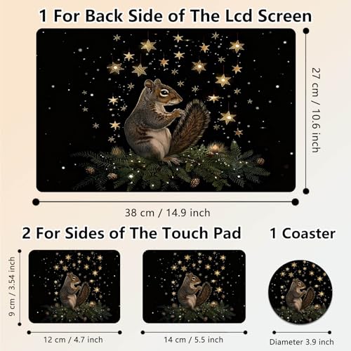 Laptop Skin Sticker Decal 15.6 Inch,12 13 13.3 14 15 15.6 in Laptop Netbook Skins for Notebook,Art Decal Removable Waterproof Scratch Resistant,Universal Vinyl Cover,Cute Squirrel Star - color: Cute Squirrel Star