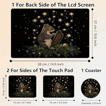 Laptop Skin Sticker Decal 15.6 Inch,12 13 13.3 14 15 15.6 in Laptop Netbook Skins for Notebook,Art Decal Removable Waterproof Scratch Resistant,Universal Vinyl Cover,Cute Squirrel Star - color: Cute Squirrel Star