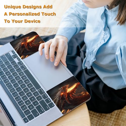 Universal Laptop Skin Sticker with 2 Wrist Pad Decals, 3-Piece Removable Vinyl Laptop Cover, Fiery Dragon Waterproof Anti-Scratch, Easy-Trim Fit for 13.3" 14" 15.6" Laptops - color: Fiery Dragon