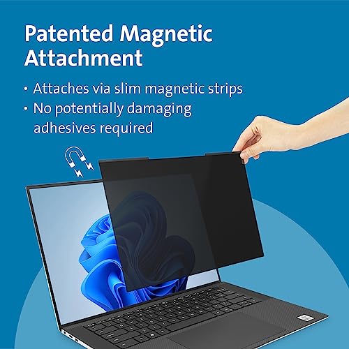 Kensington MagPro™ Magnetic Laptop Privacy Screen 15.6 inch, Removable 16:10 Laptop Privacy Filter Shield, Anti-Glare, Blue Ray Reduction, Compatible with HP/Dell/Acer/Asus/Lenovo (K55255WW) - size: 15.6" 16:10
