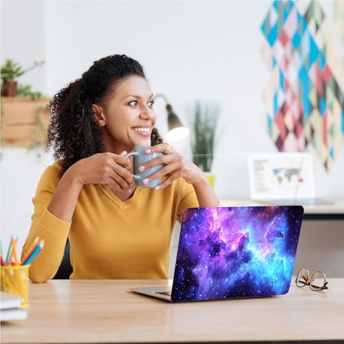 Universal Laptop Skin, DIY Cut-to-Fit Vinyl Cover Compatible with HP, Dell, Lenovo, Mac (13.3" to 15.6"), Anti-Scratch, No Residue & Bubble-Free Protective Decal Sticker, Blue Purple Galaxy Sky - color: Blue Purple Galaxy Sky