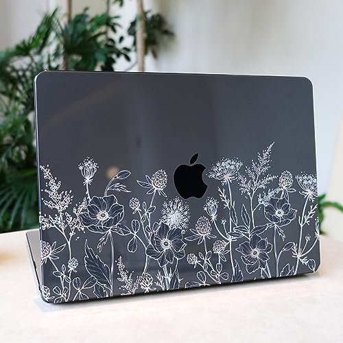 MEEgoodo Case for M5/M4/M3/M2 MacBook Air 13 inch Case 2026 2025 2024 2022, Fit Model A3449/A3240/A3113/A2681, Laptop Hard Shell Compatible with MacBook Air 13.6-inch, Golden Flowers & Herbs - color: Golden Flowers & Herbs