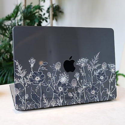 MEEgoodo Case for M5/M4/M3/M2 MacBook Air 13 inch Case 2026 2025 2024 2022, Fit Model A3449/A3240/A3113/A2681, Laptop Hard Shell Compatible with MacBook Air 13.6-inch, Golden Flowers & Herbs - color: Golden Flowers & Herbs