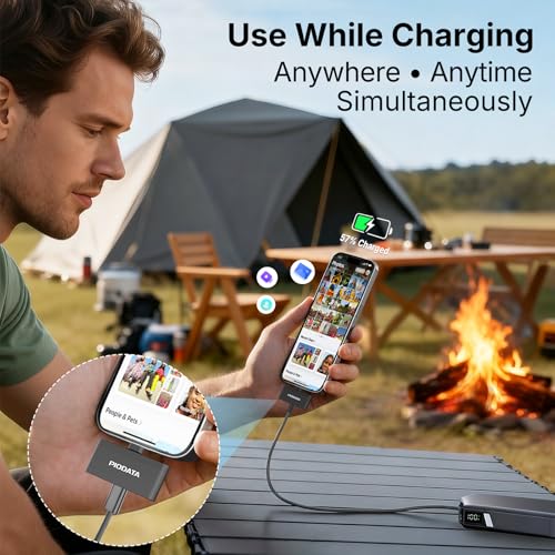 Micro SD Card Reader for iPhone 17/16/15, iPad, Android, Mac, PC, Laptop, USB C Memory Card Reader Adapter, Auto Photo Backup While Charging, Apple MFi Photo Stick iXflash Q w/Free App Black - color: Black