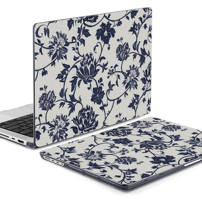 Batianda Case for New MacBook Pro 16 inch 2026 M5 2024 2023 2021 Release with M4 M3 M2 M1 Pro/Max Chip,Slim Lightweight Protective Shell Creative Pattern with Keyboard Cover Protector, Navy Flowers - color: Navy flowers