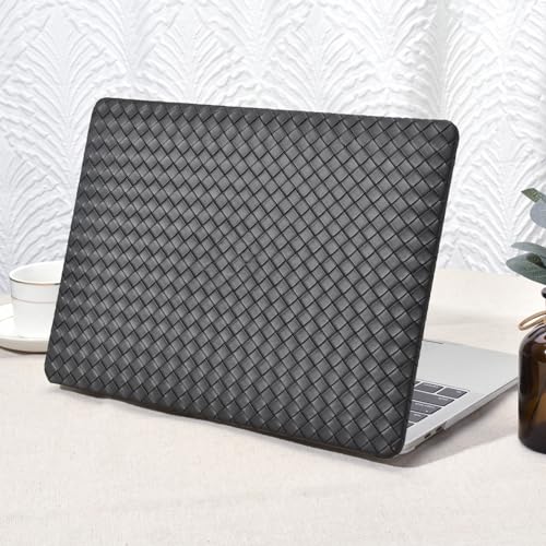 Seorsok Compatible with MacBook Air 13 Inch Case 2022-2018 Release A1932 A2179 M1 A2337 Touch ID,Elegant Plastic Hard Shell Case Transparent Keyboard Cover,Black Tartan PVC Leather - color: Black( Tartan PVC), size: Air 13(A1932 A2179 M1 A2337)