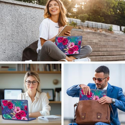 Teryeefi Anti-Crack Case Cover for MacBook Neo 13 inch 2026 Release A3404 | flexible TPU/shockproof/ ultra thin /lightweight/ anti fingerprint / with keyboard cover screen protector/Tropical Flower - color: Tropical Flower & Leaf